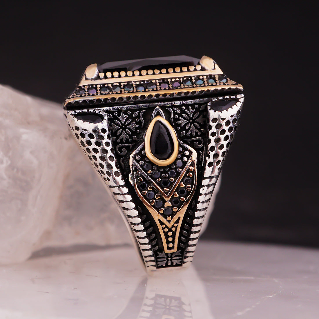 Fancy Black Stone Ring