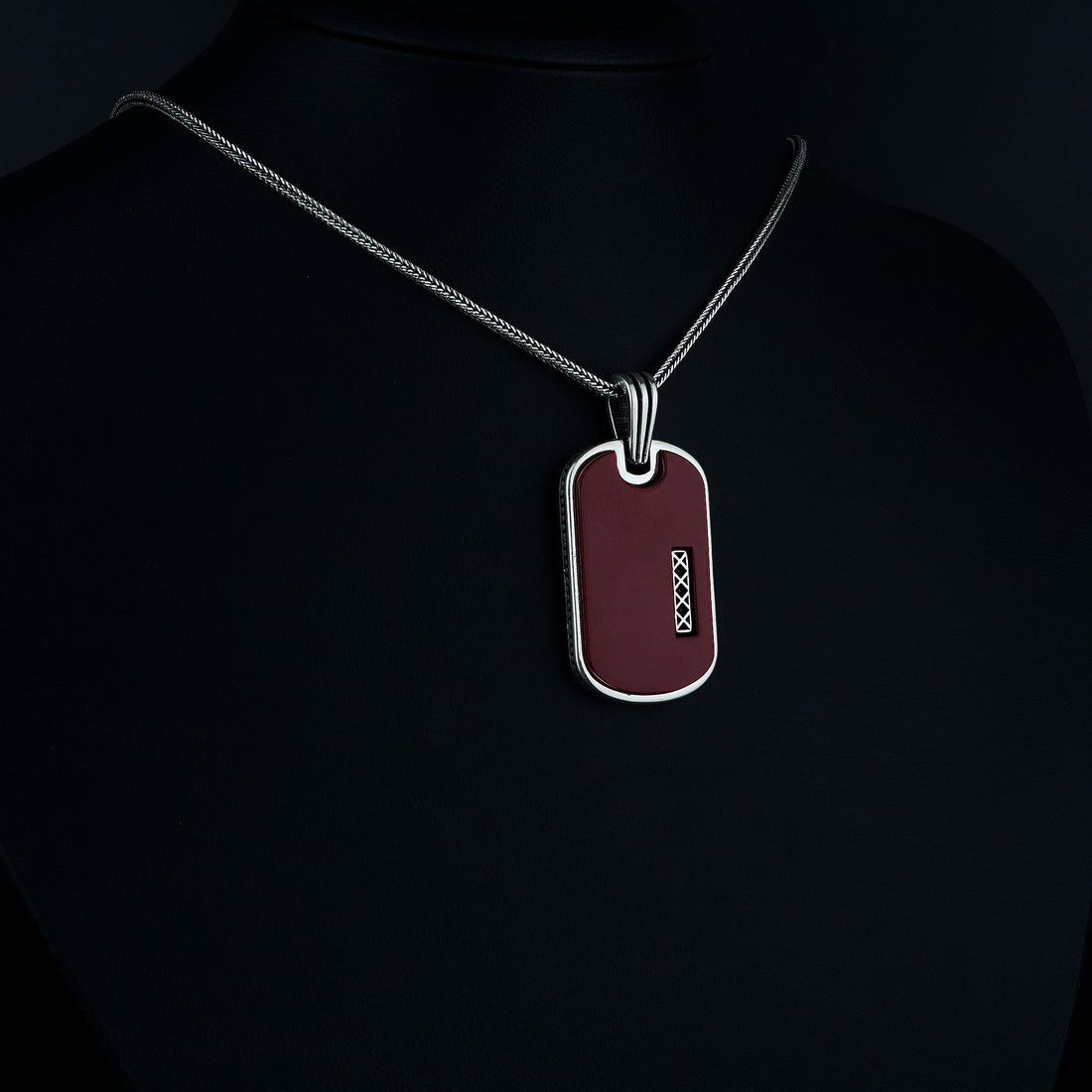 Red Aqeeq Soldier Necklace