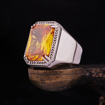 Citrine Stone Ring Radiant Elegance