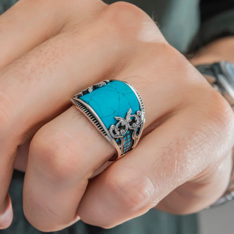 Curved Turquoise Ring