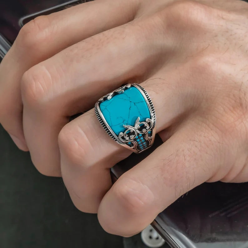 Curved Turquoise Ring