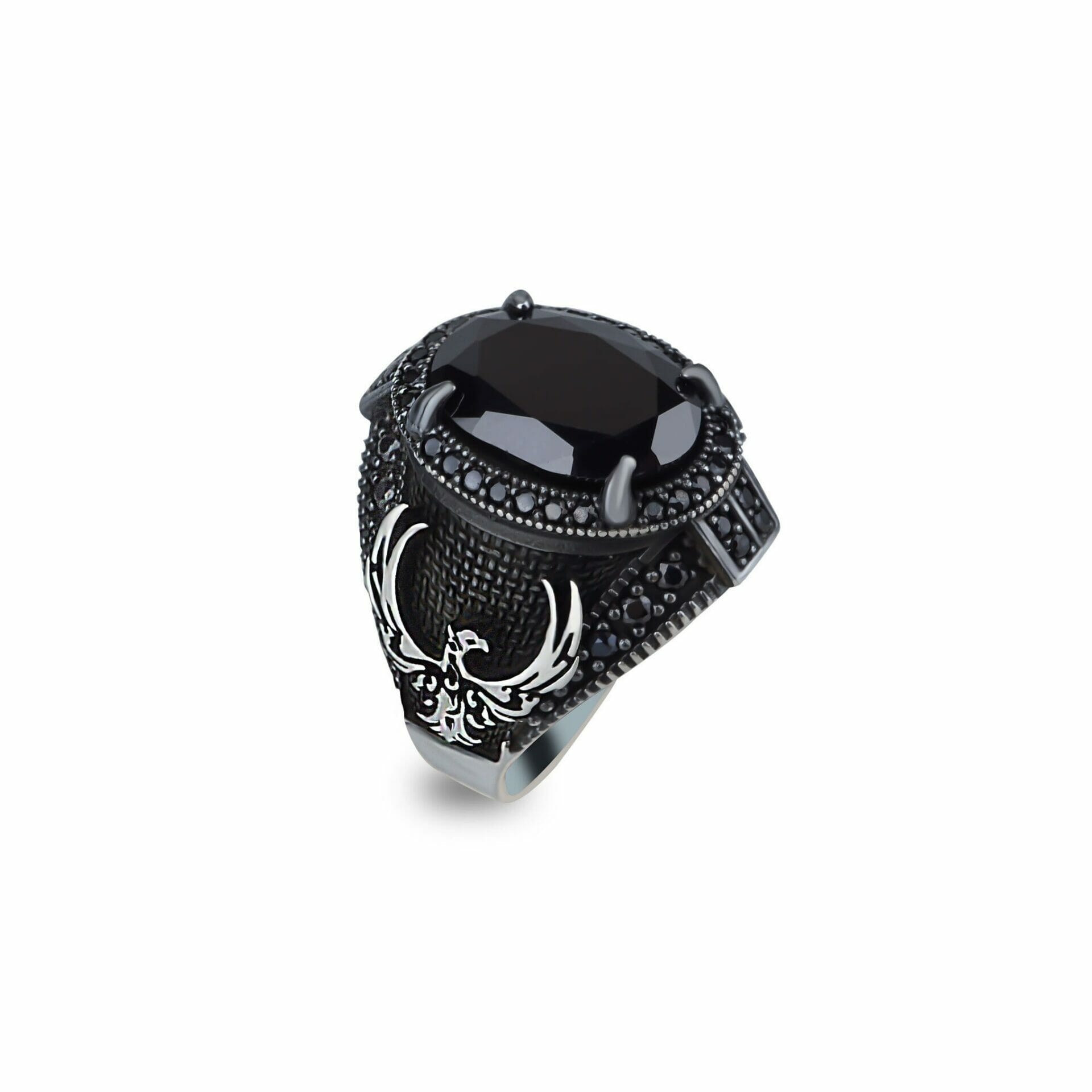 Phoenix Nest Onyx Sterling Silver Ring