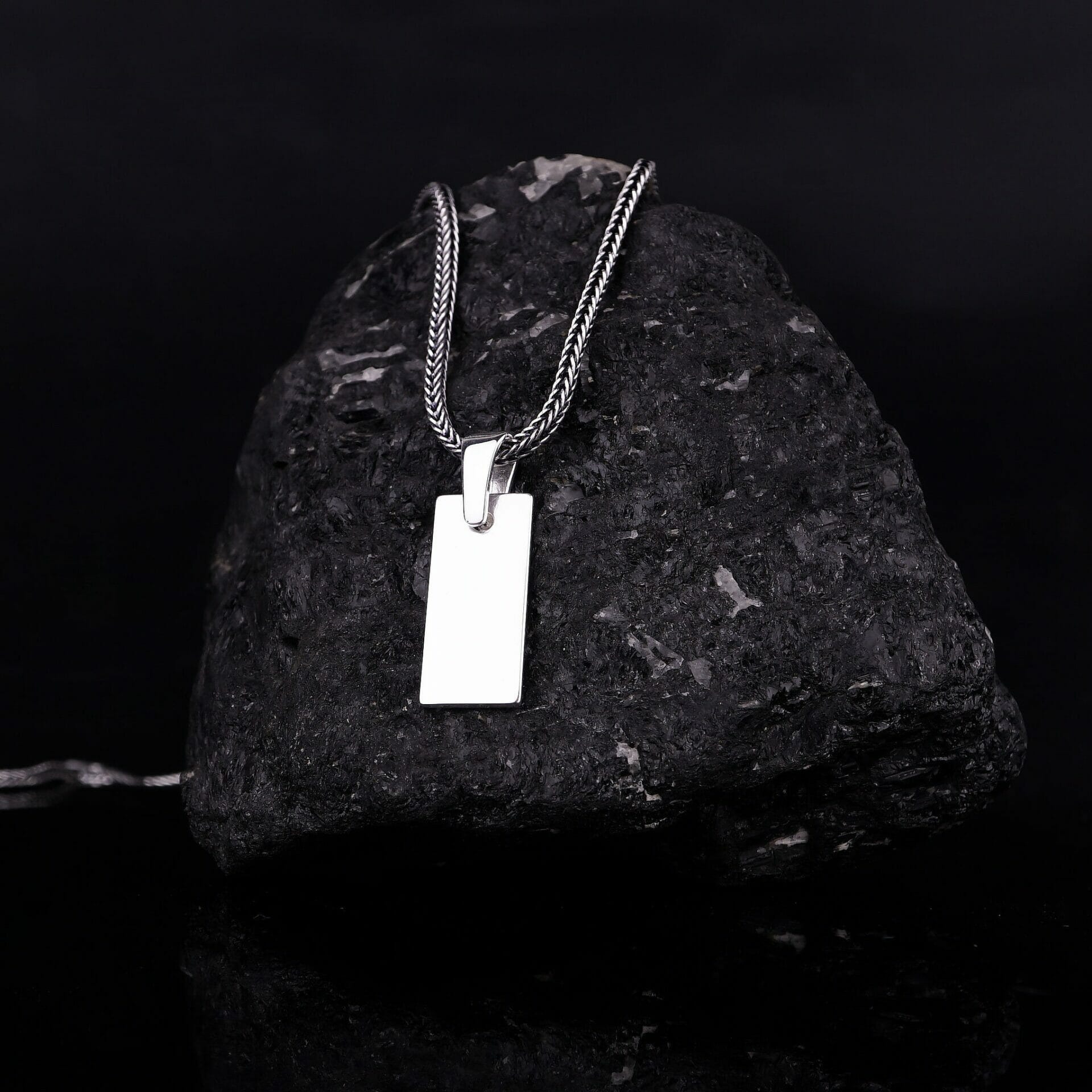 Raw Plate Necklace Sterling Silver