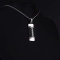 CZ Inlaid Bar Necklace Sterling Silver