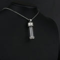 Glass Vial Necklace Sterling Silver