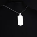 Plain Dog Tag Necklace Sterling Silver