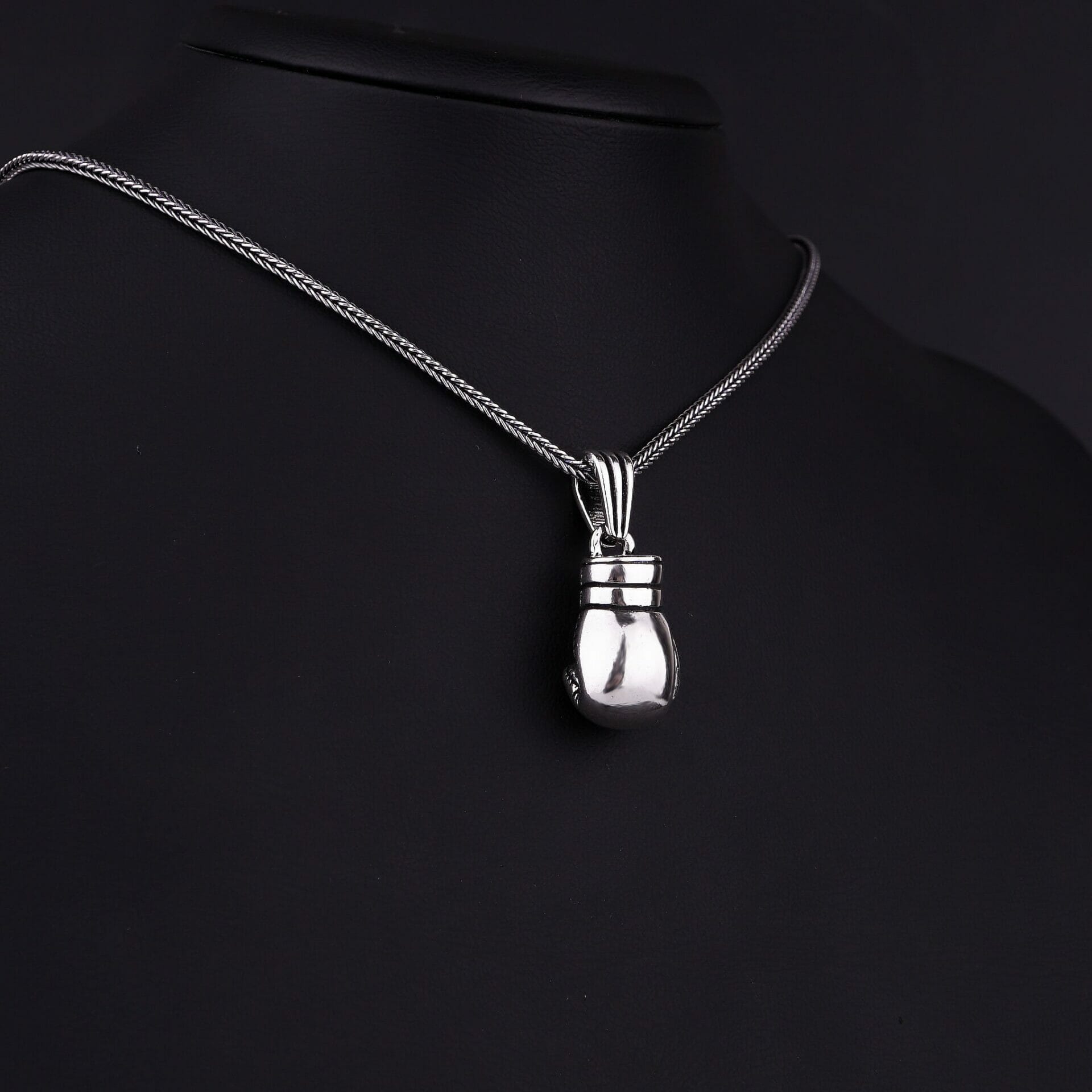 Boxing Glove Necklace Sterling Silver