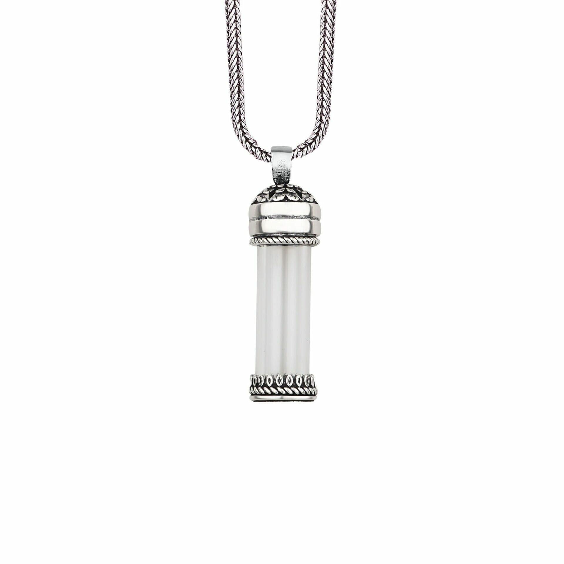 Glass Vial Necklace Sterling Silver