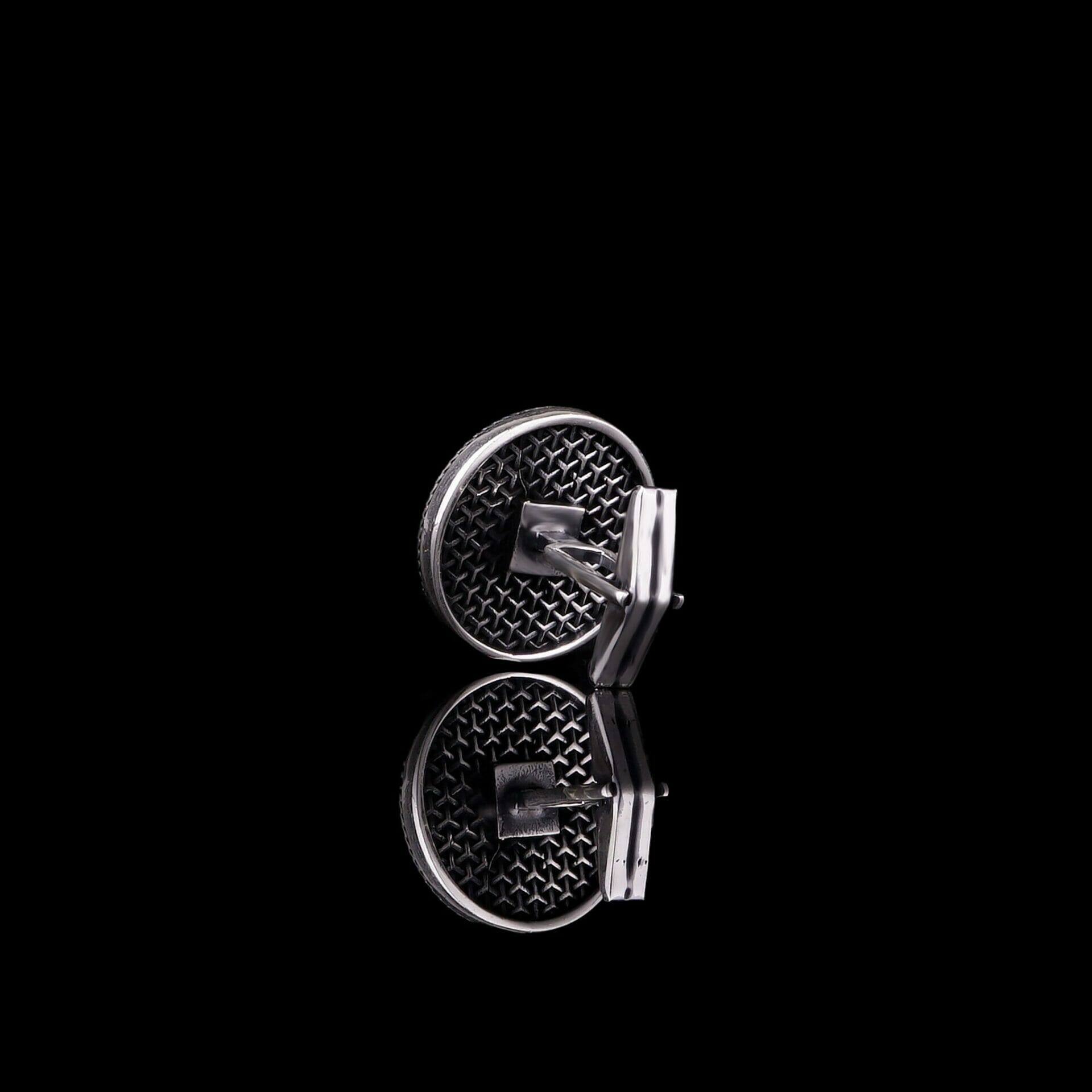 North Star Button Cufflink Sterling Silver