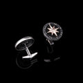 North Star Button Cufflink Sterling Silver