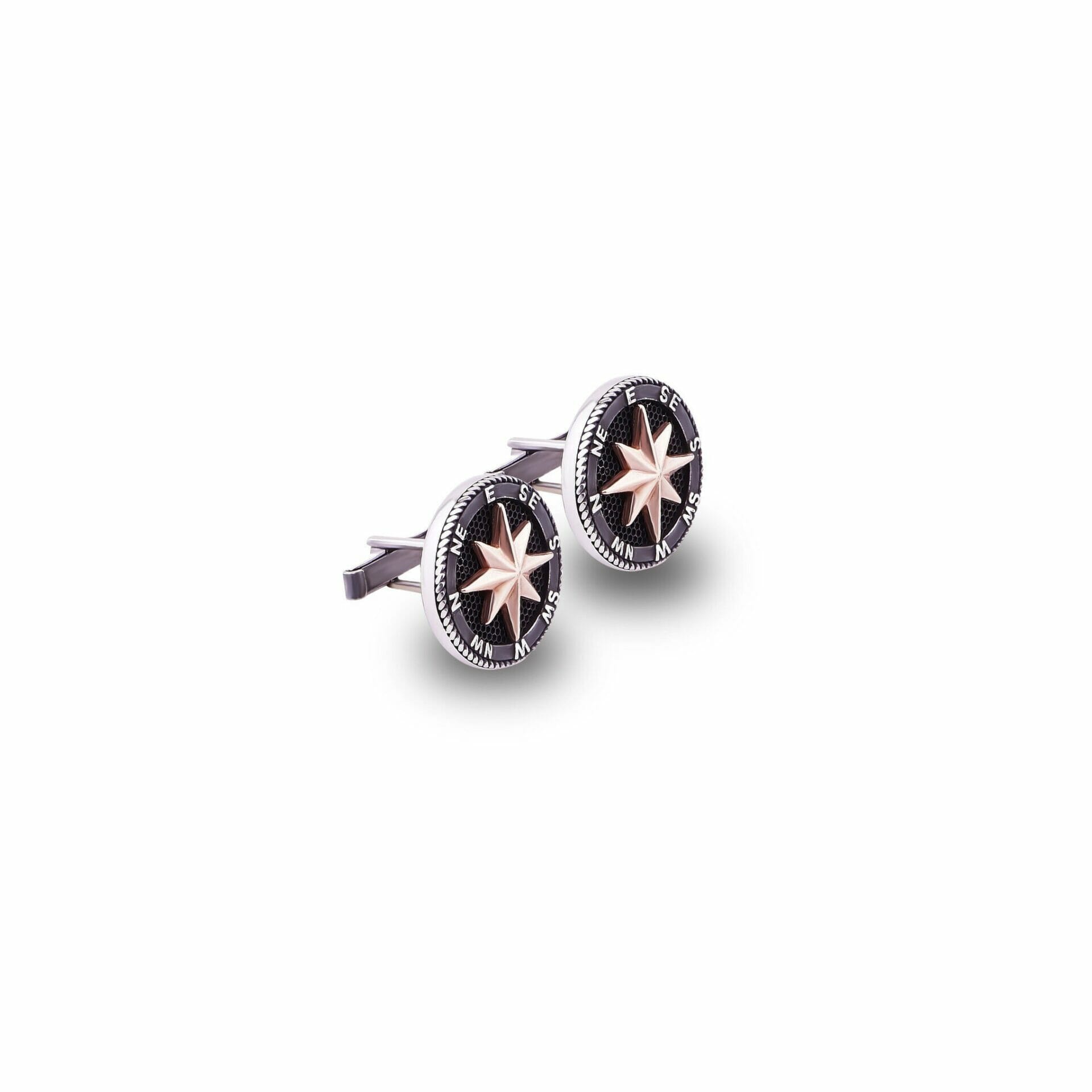 North Star Button Cufflink Sterling Silver