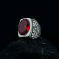 Mens Oval Garnet Ring