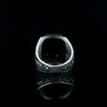 Mens Oval Garnet Ring