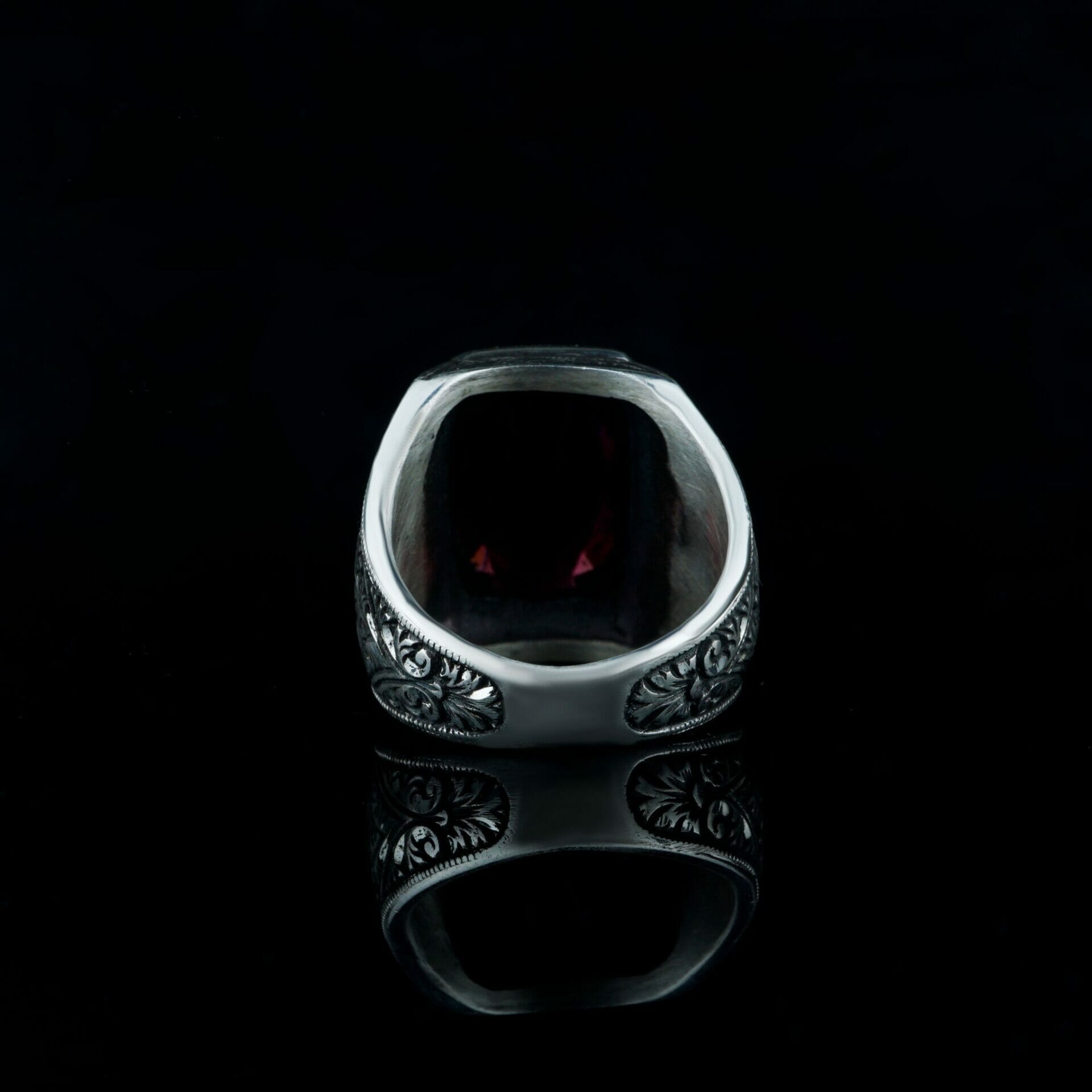 Mens Oval Garnet Ring