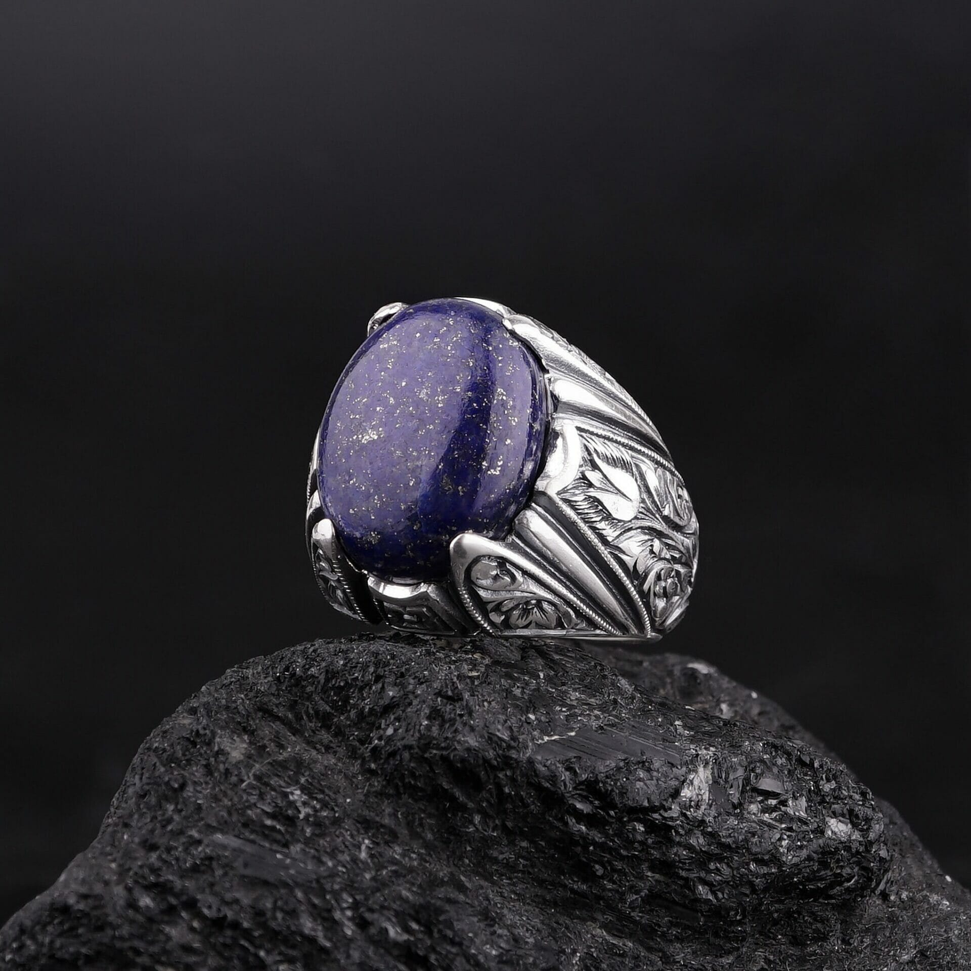 Natural Lapis Ring for Men