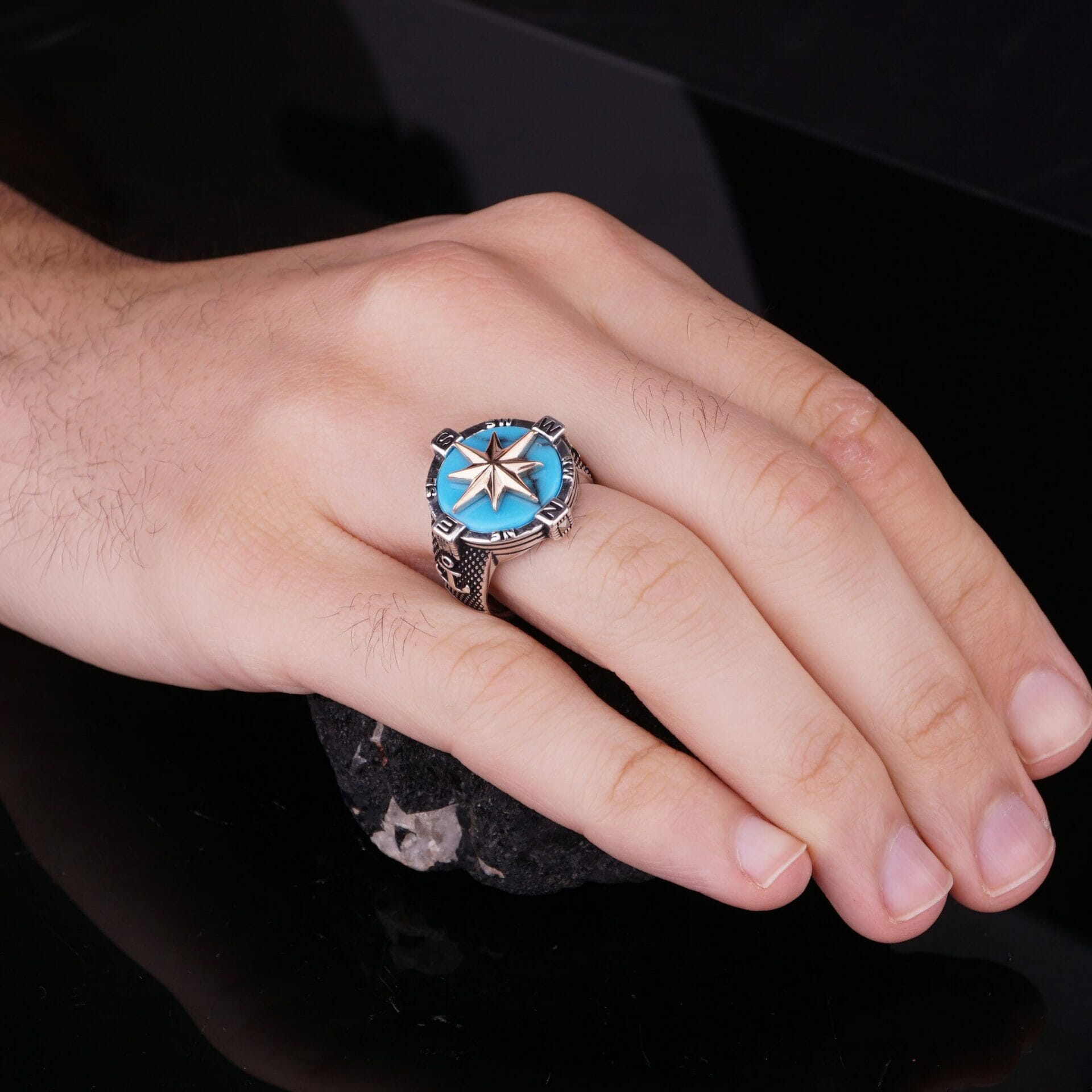 Compass Turquoise Ring