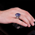 Mens Lapis Lazuli Ring Silver