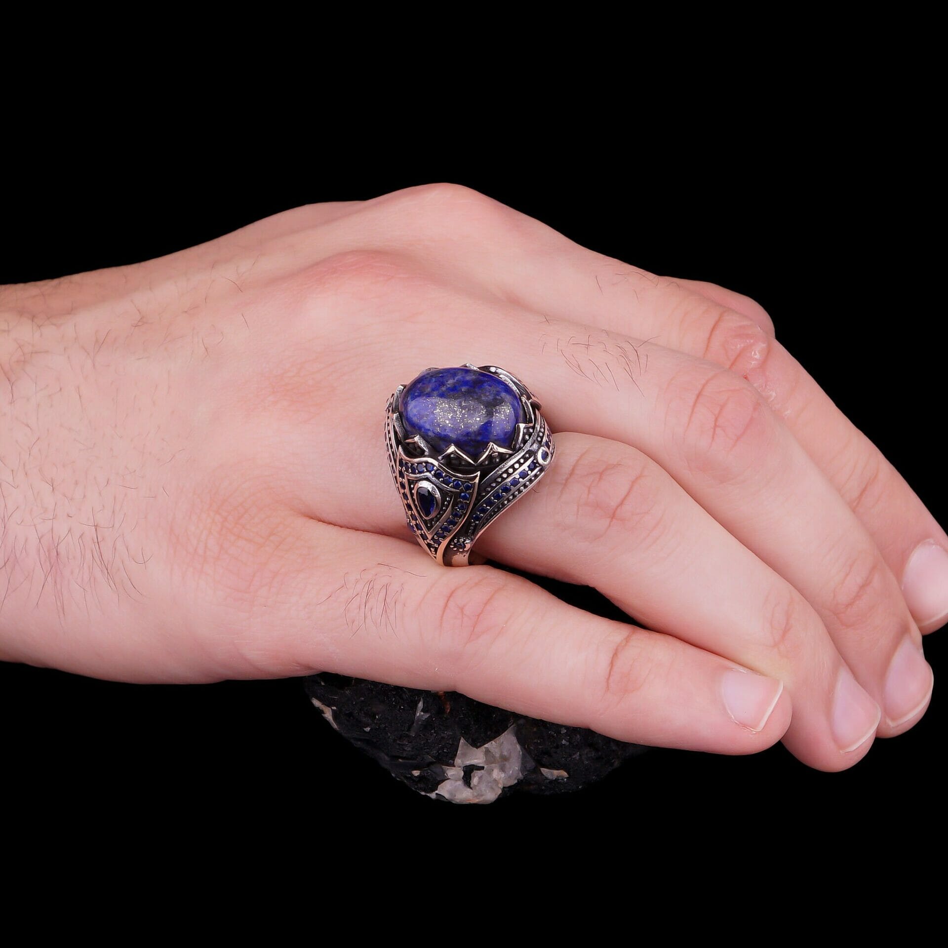 Blue Lapis Lazuli Ring for Men