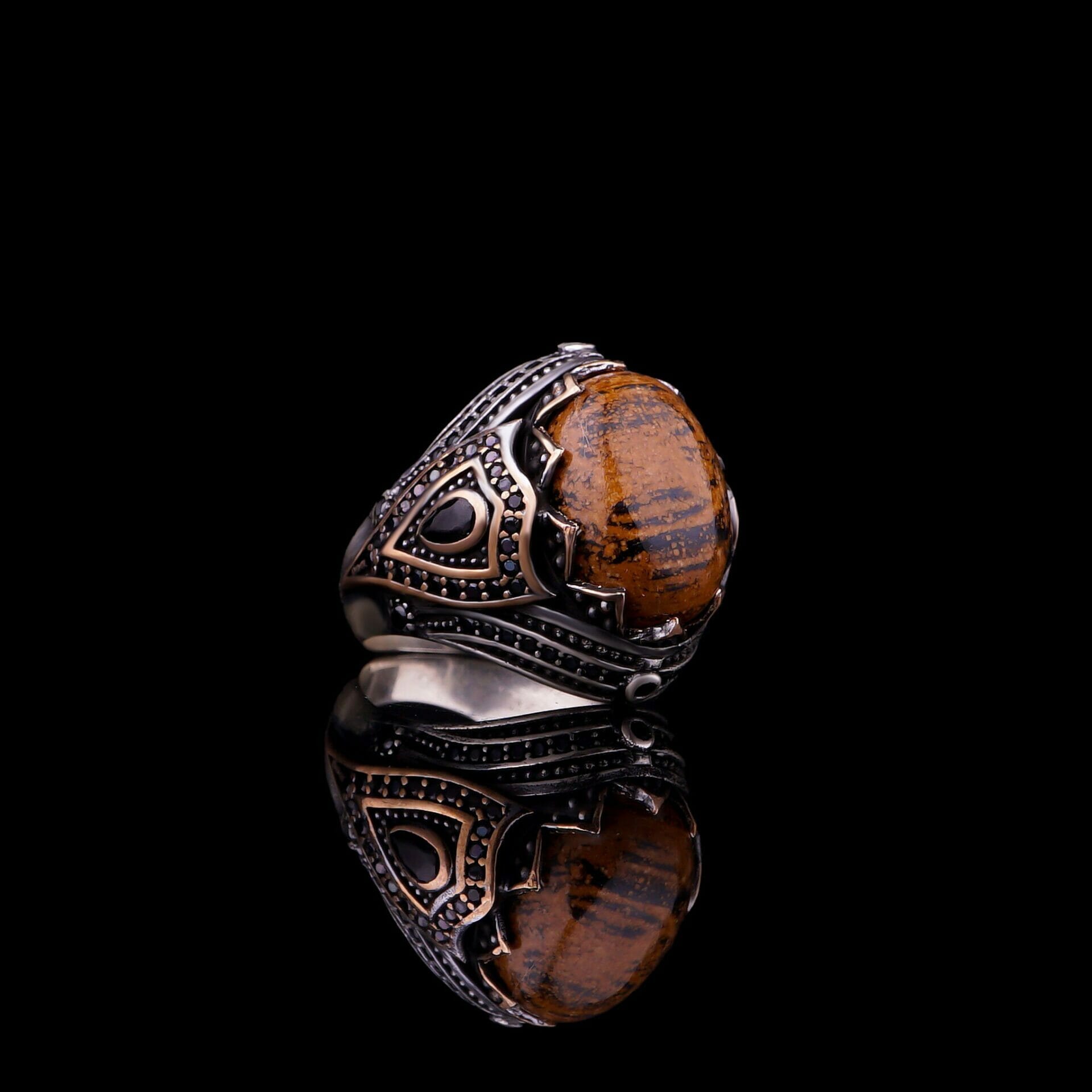 Wood Jasper Ring for Men