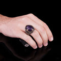 Natural Amethyst Ring for Men