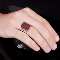 Red Agate Signet Ring Sterling Silver