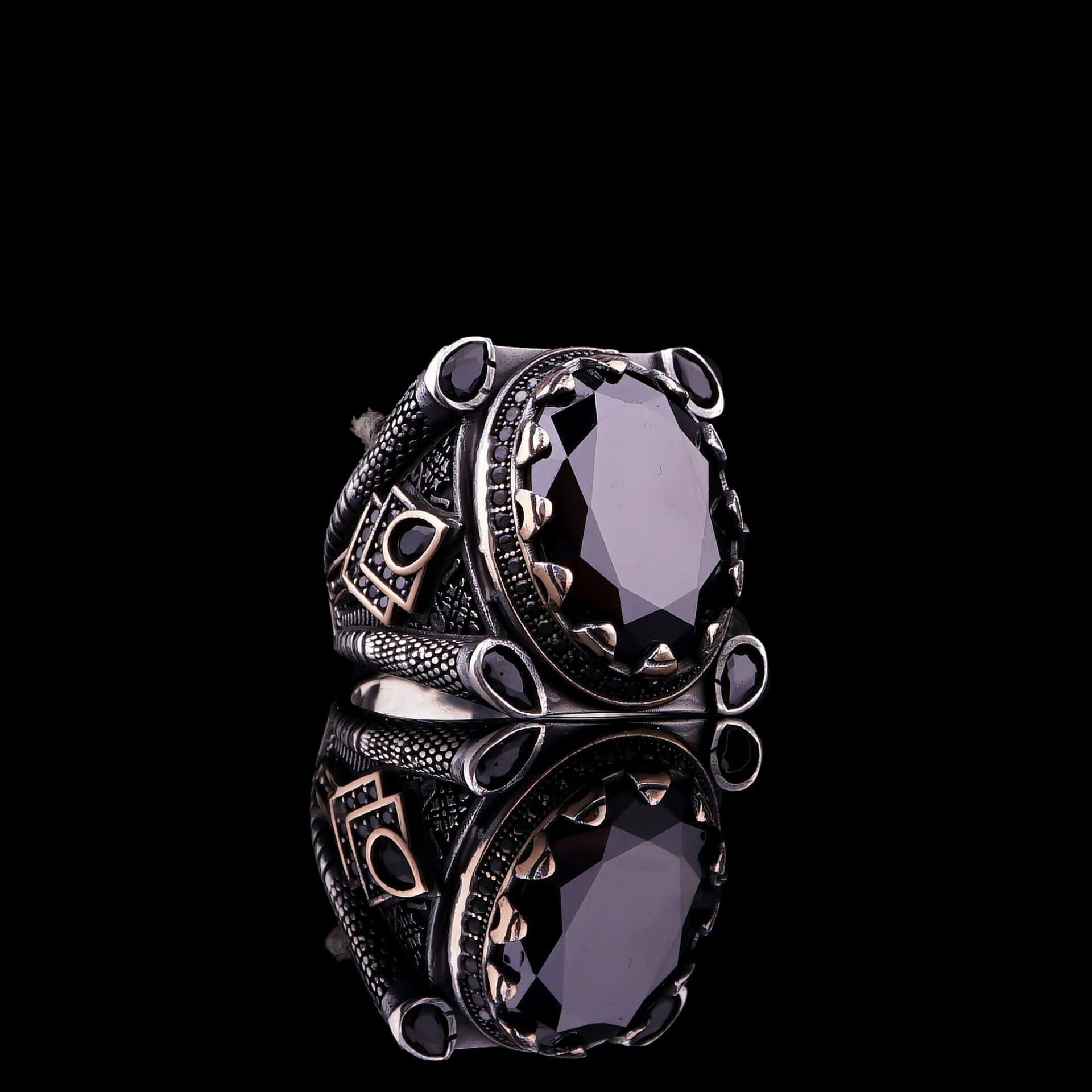 Large Black Gemstone Ring