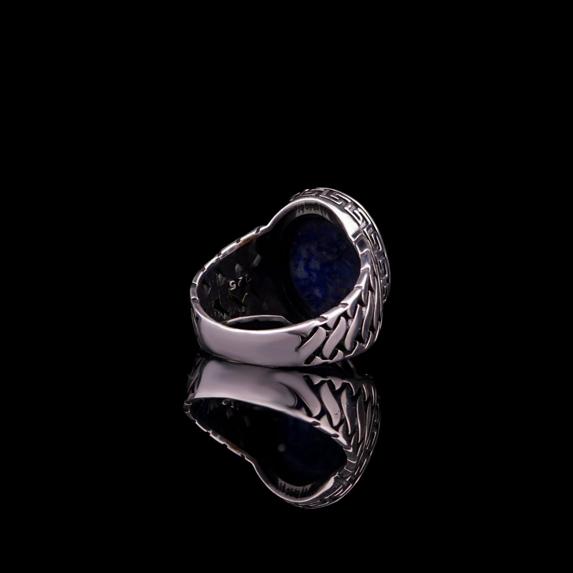 Mens Lapis Lazuli Ring Silver