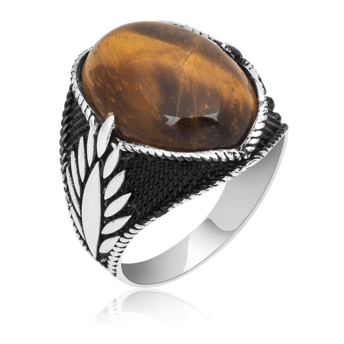 Nature Theme Tigers Eye Ring