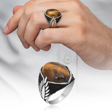 Nature Theme Tigers Eye Ring