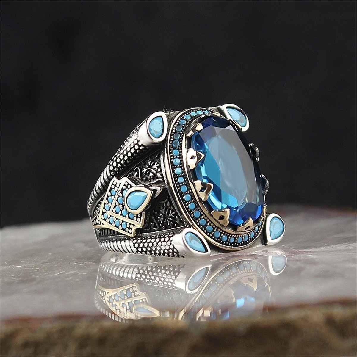 Blue Topaz Stone Ring