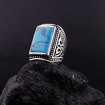 Unique Shape Turquoise Ring