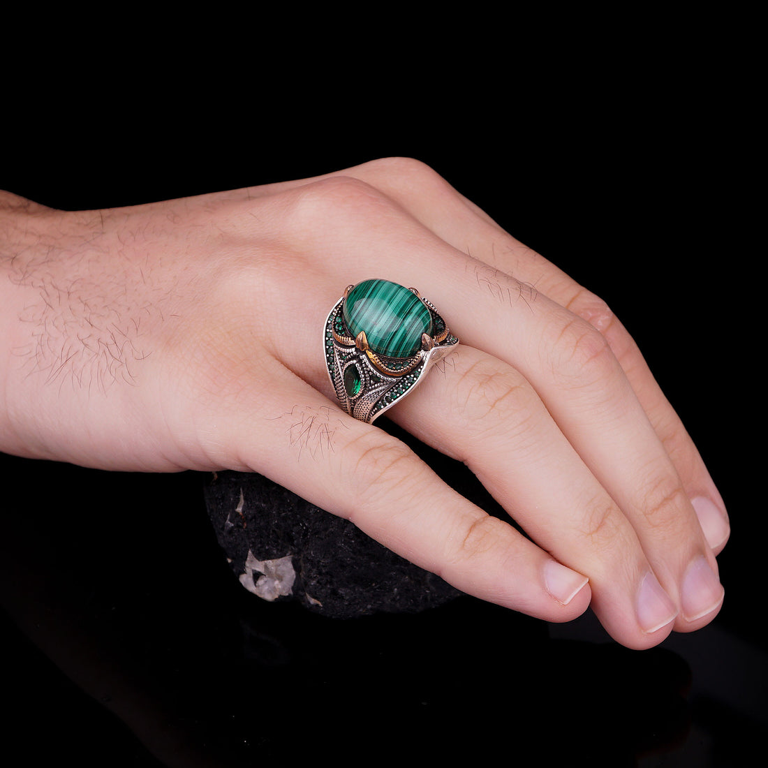 Sterling Silver Malachite Ring