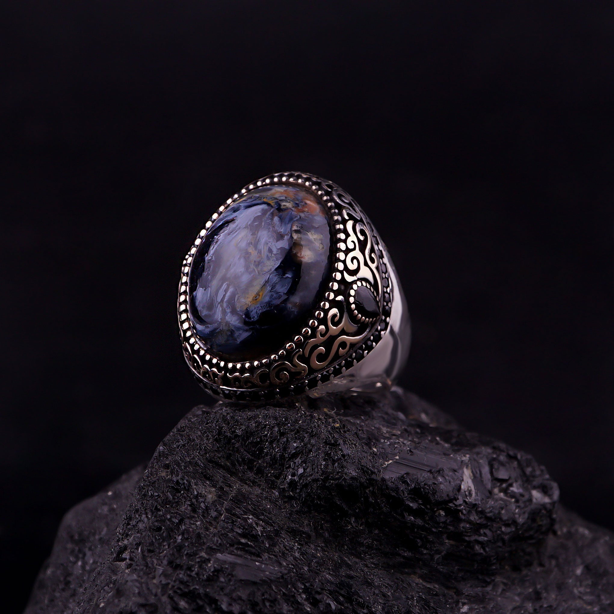 Pietersite Ring Sterling Silver