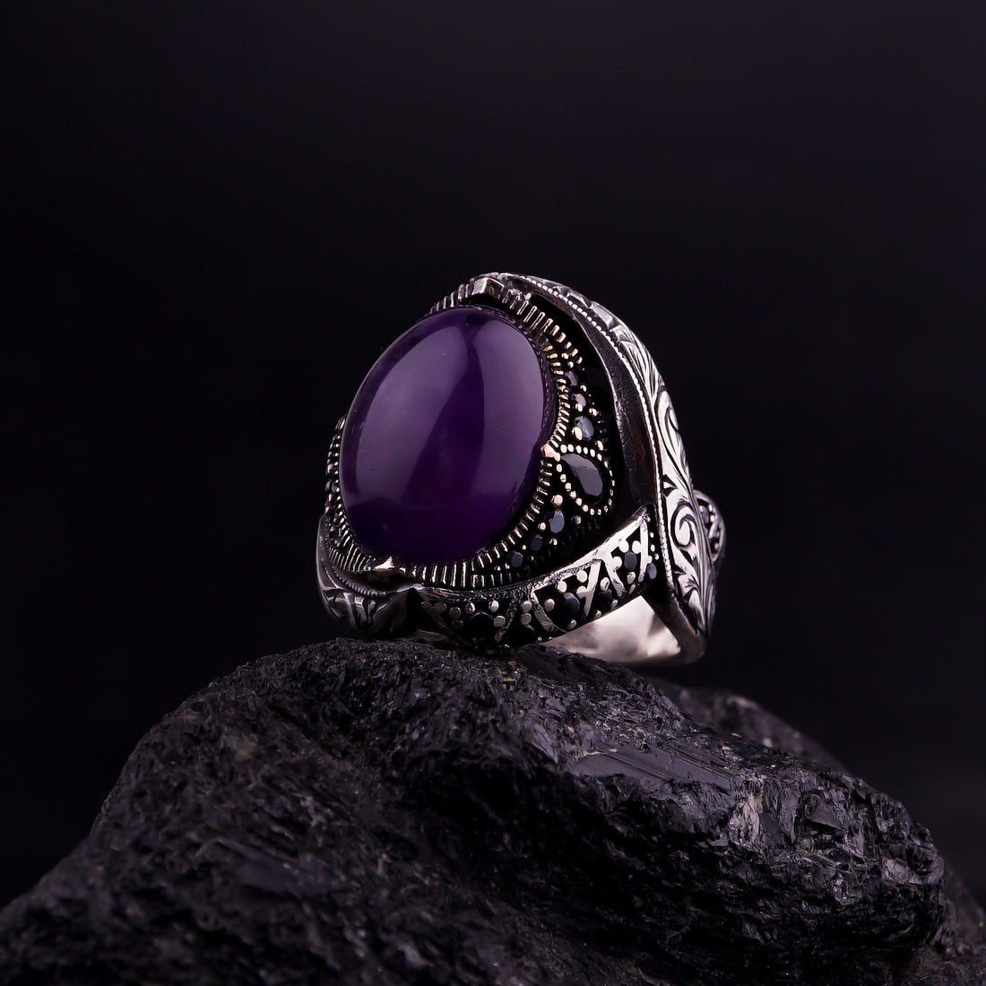 Natural Amethyst Stone Ring