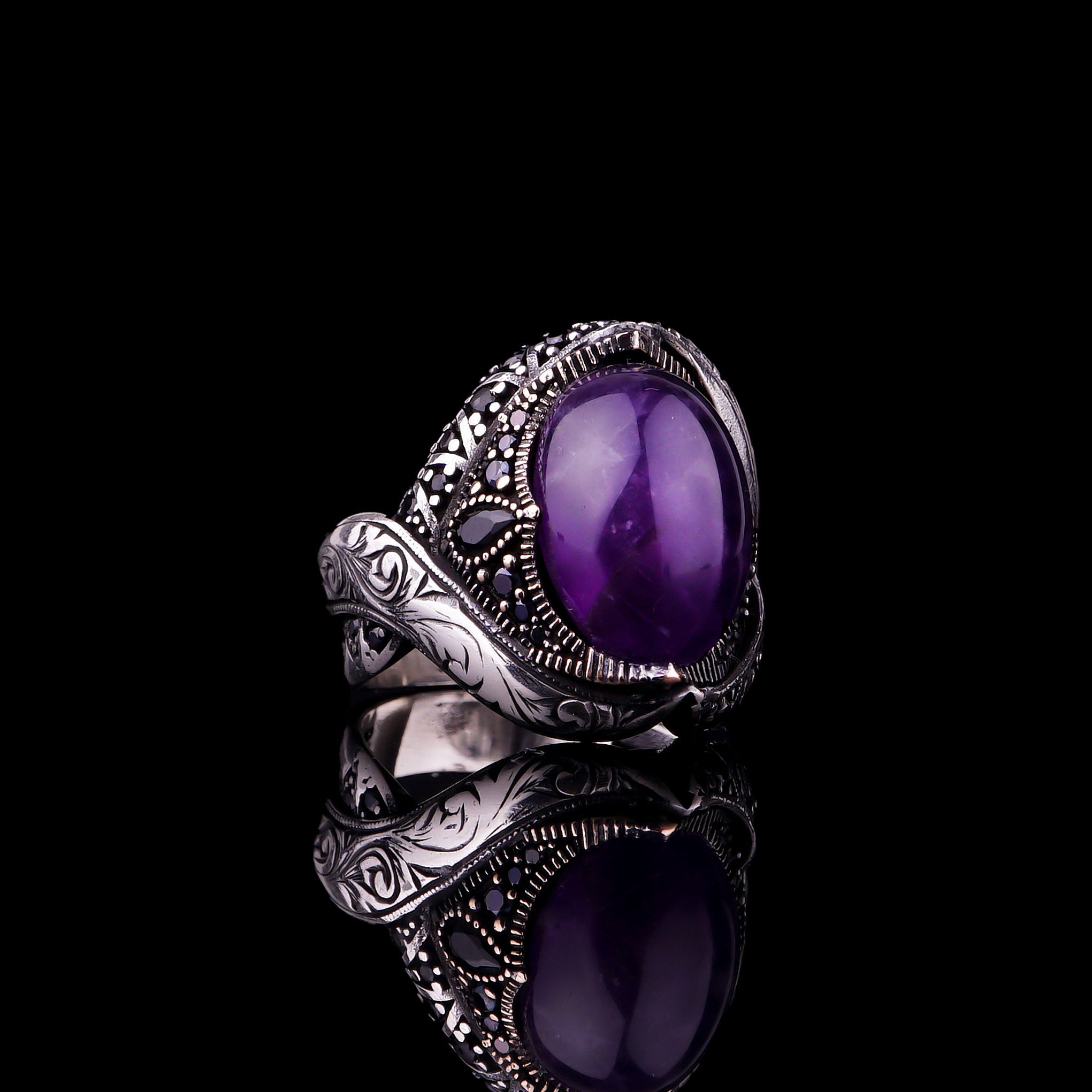 Natural Amethyst Stone Ring