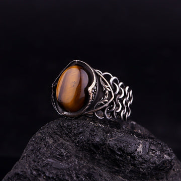 Chain Design Tigers Eye Ring