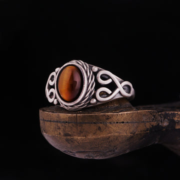 Tiger Eye Stone Minimalist Ring For Women